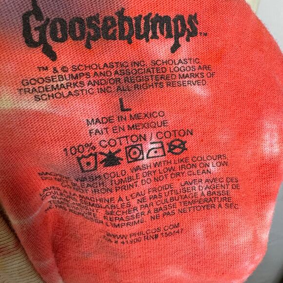 Goosebumps Tie Dye Slappy T-Shirt Large Red Blue Graphic Horror Retro 90s Style - Picture 5 of 6